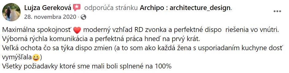 Realizácia firmy Ing. arch. Michal Pods _ ARCHIPO – Interiérový dizajn – Zákamenné