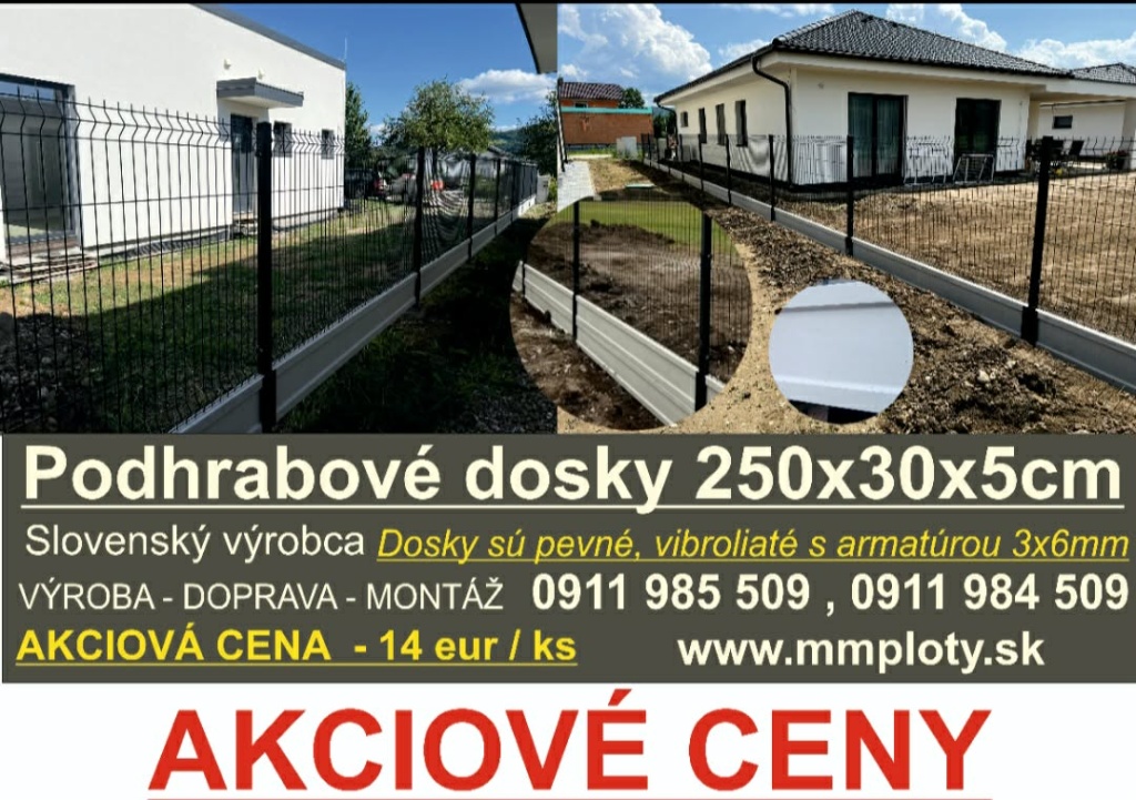 Realizácia firmy Betónové ploty, Podhrabové dosky – Ploty a brány – Lednické Rovne