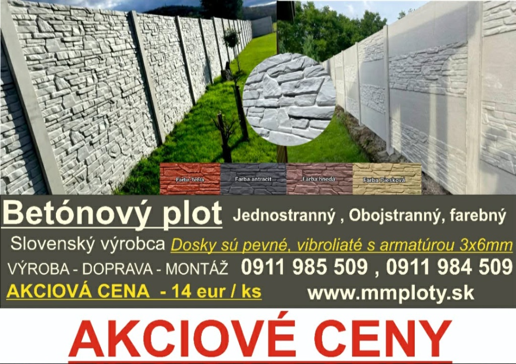 Realizácia firmy Betónové ploty, Podhrabové dosky – Ploty a brány – Lednické Rovne