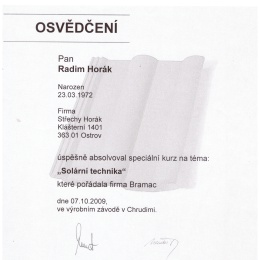 Realizace firmy Střechy Horák – Stavební a rekonstrukční práce – Ostrov nad Ohří