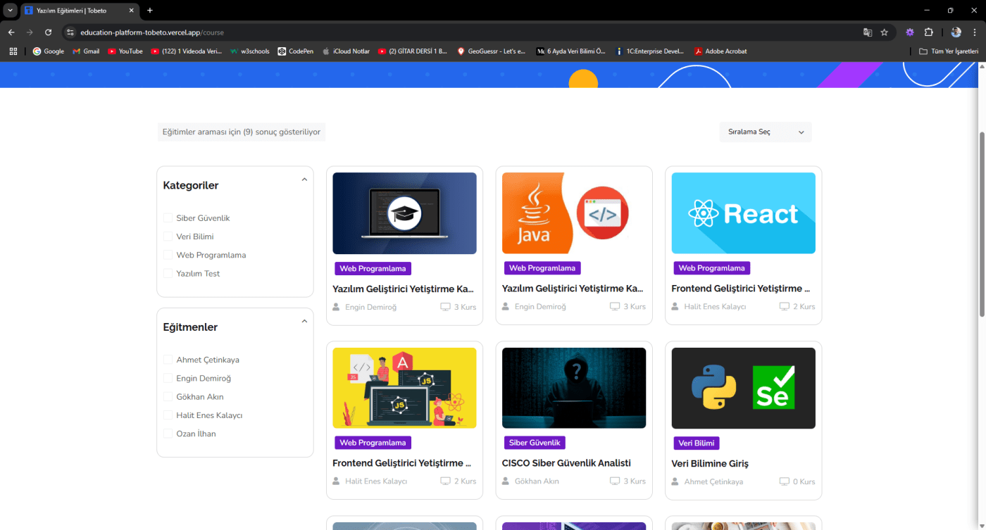 Eğitim Platformu proje görseli