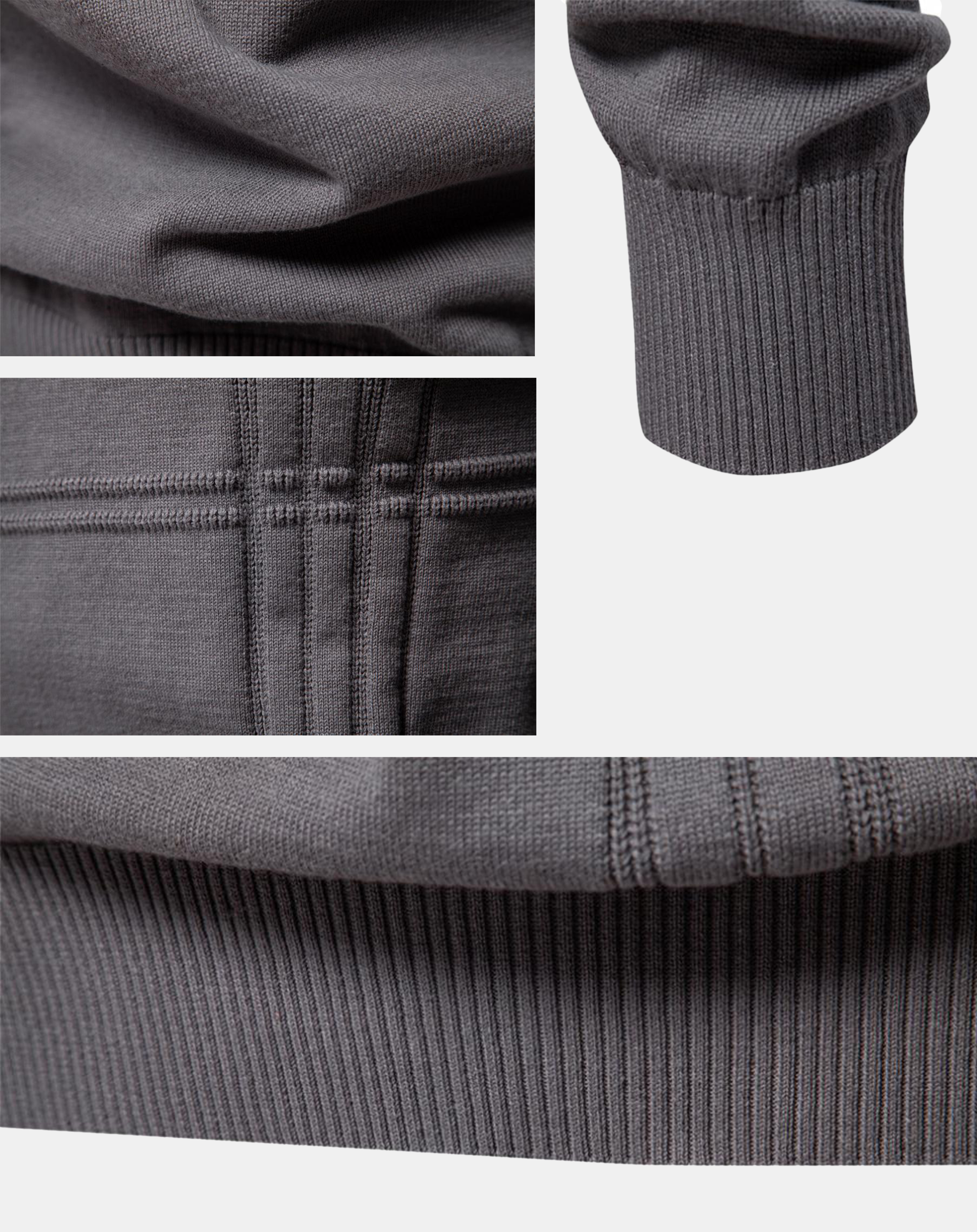 Dettagli della maglia — texture, bande a coste e finiture