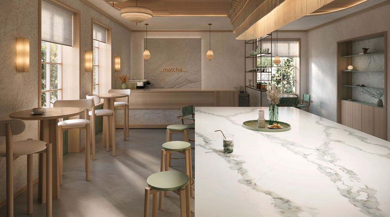 Caesarstone 8104 Calacatta Thyme Kitchen