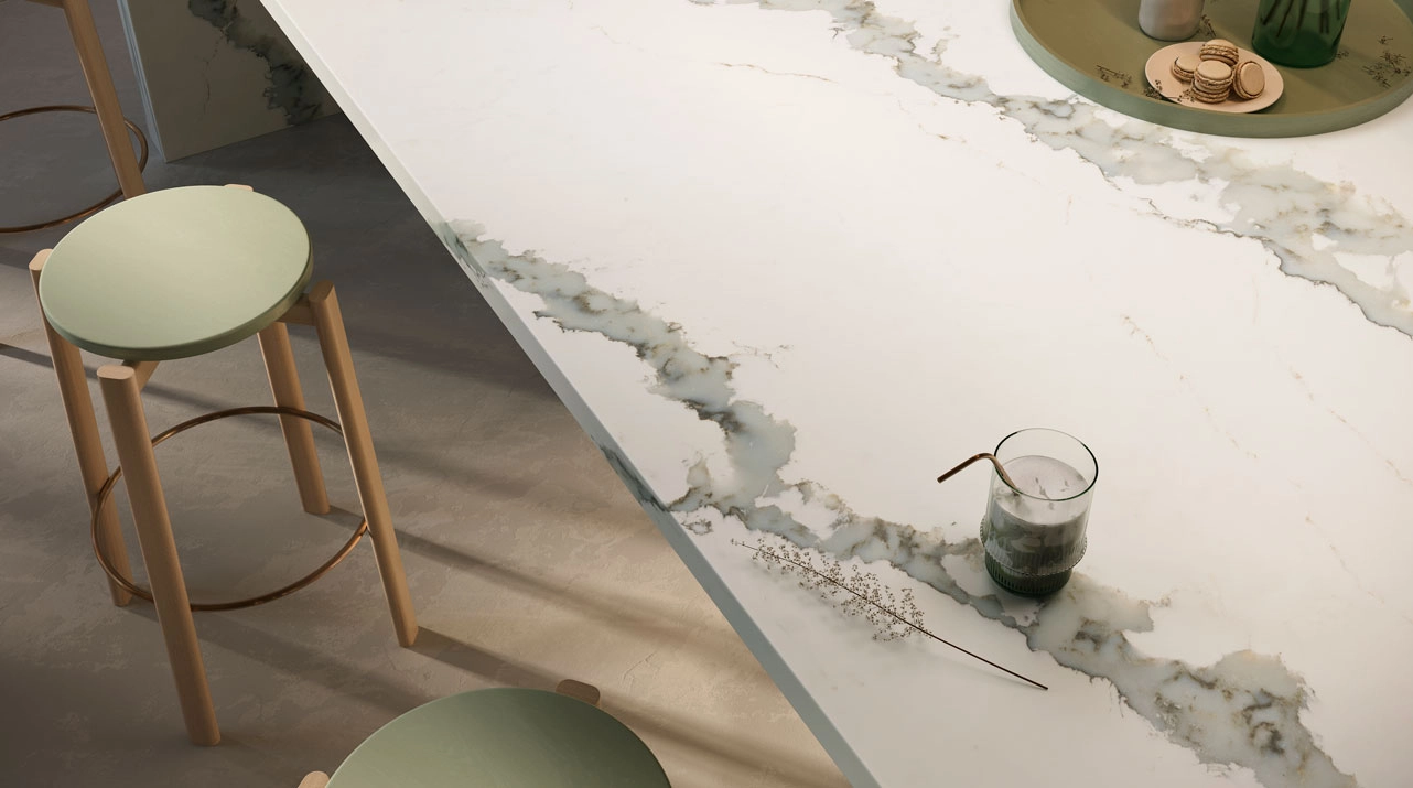 Caesarstone 8104 Calacatta Thyme Kitchen