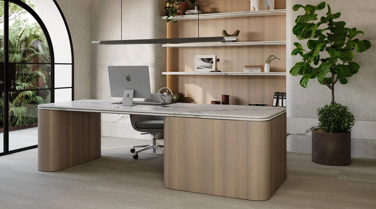 Caesarstone 8104 Calacatta Thyme Room