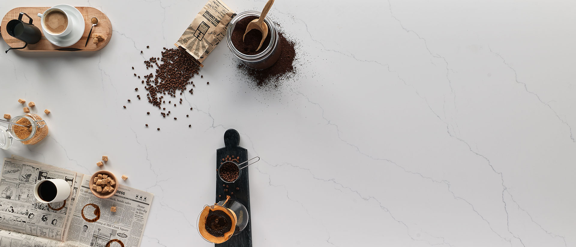 Calacatta Miraggio Quartz Countertop in a Culinary Vignette