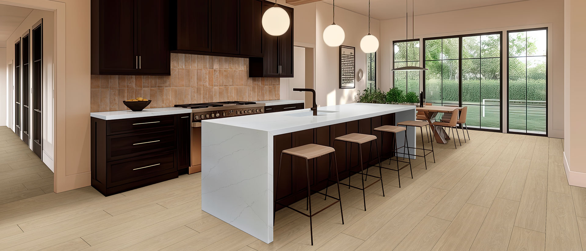 Calacatta Miraggio Quartz Countertop in Kitchen