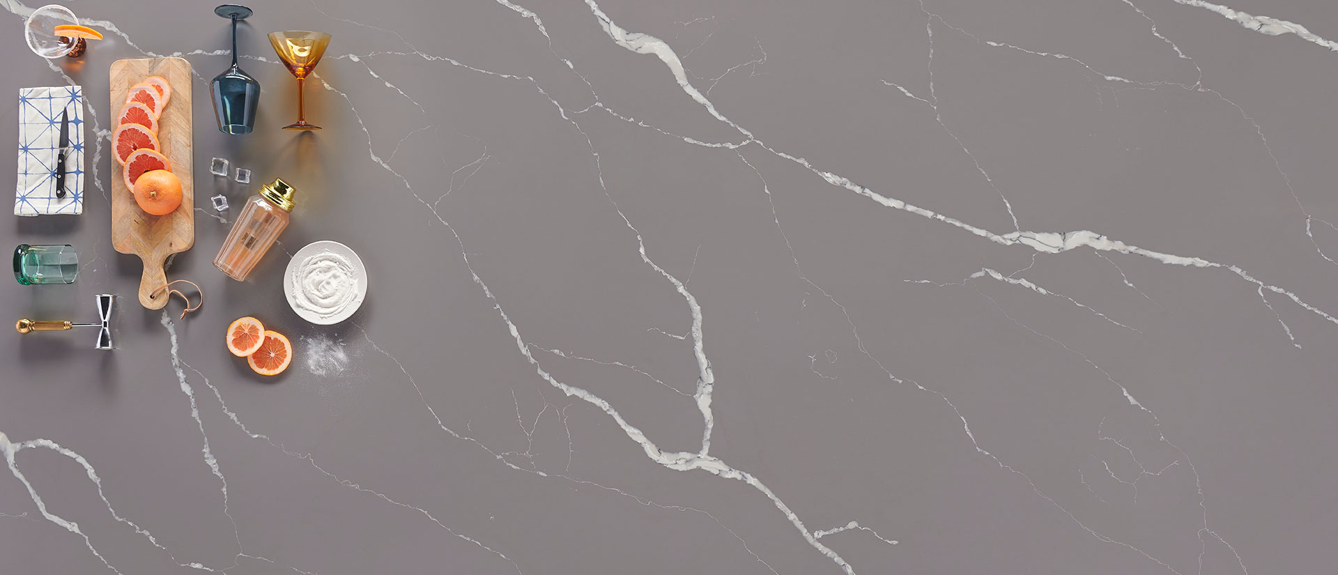 Calacatta Laza Grigio Quartz Countertop Sample