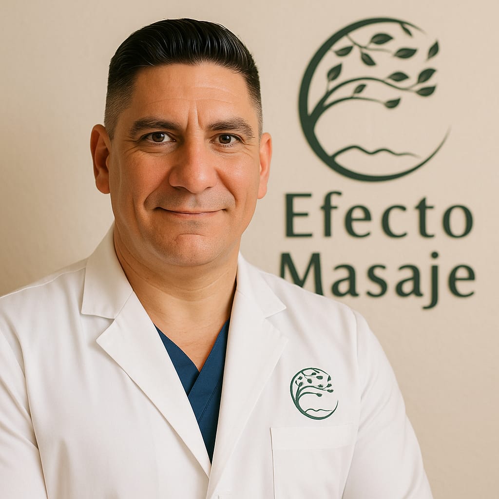 Héctor dando masaje