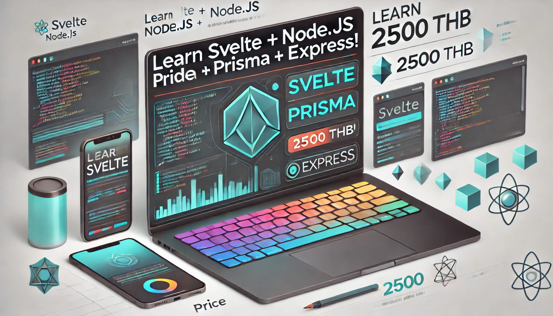 Svelte, Node.js, Prisma ORM, ExpressJS