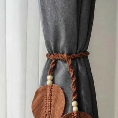Macrame Leaf Curtain Tieback – Handmade Boho Curtain Holder