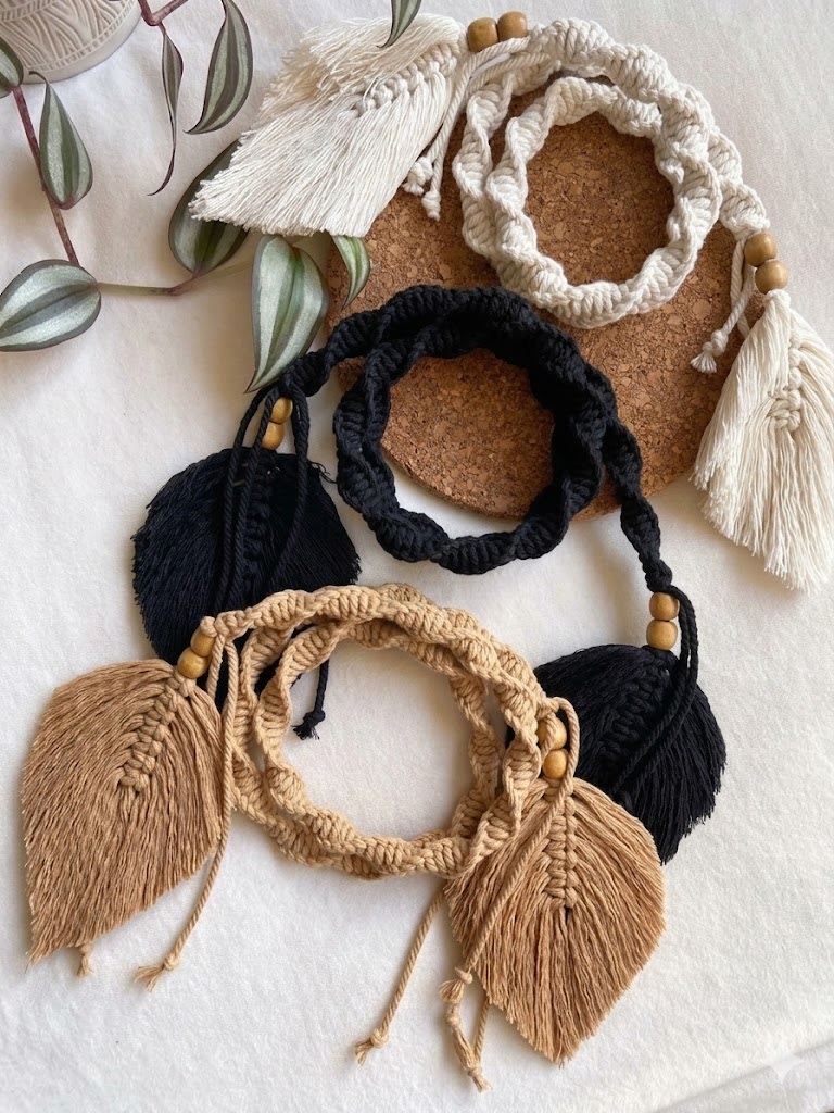 Macrame Leaf Curtain Tieback – Handmade Boho Curtain Holder
