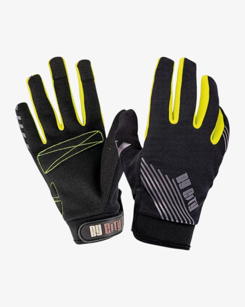 Guantes By City Moscow Hombre Negro Amarillo - 1