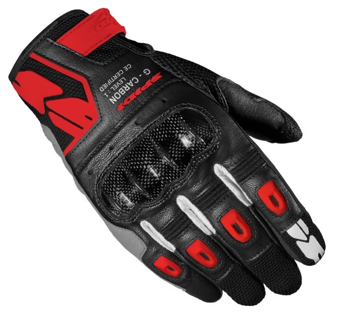 Guantes Spidi G-Carbon Hombre Negro Rojo - 1