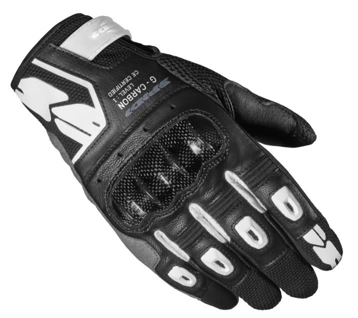 Guantes Spidi G-Carbon Mujer Negro Blanco - 1
