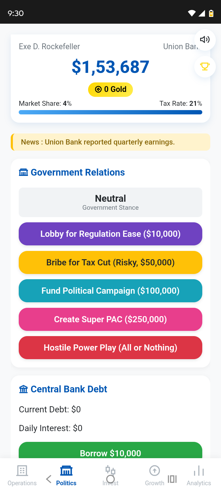 The Banker Empire : Business,Politics,Money! screenshot 2