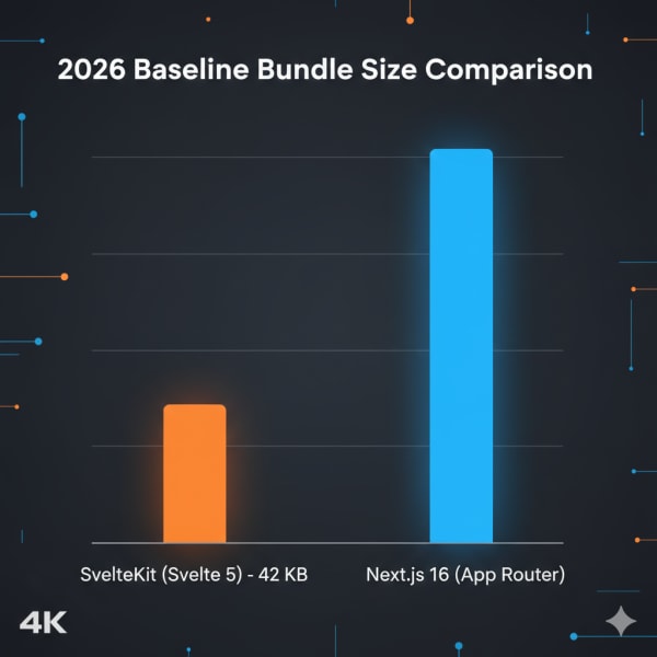 SvelteKit vs Next.js Bundle Size Comparison Chart 2026