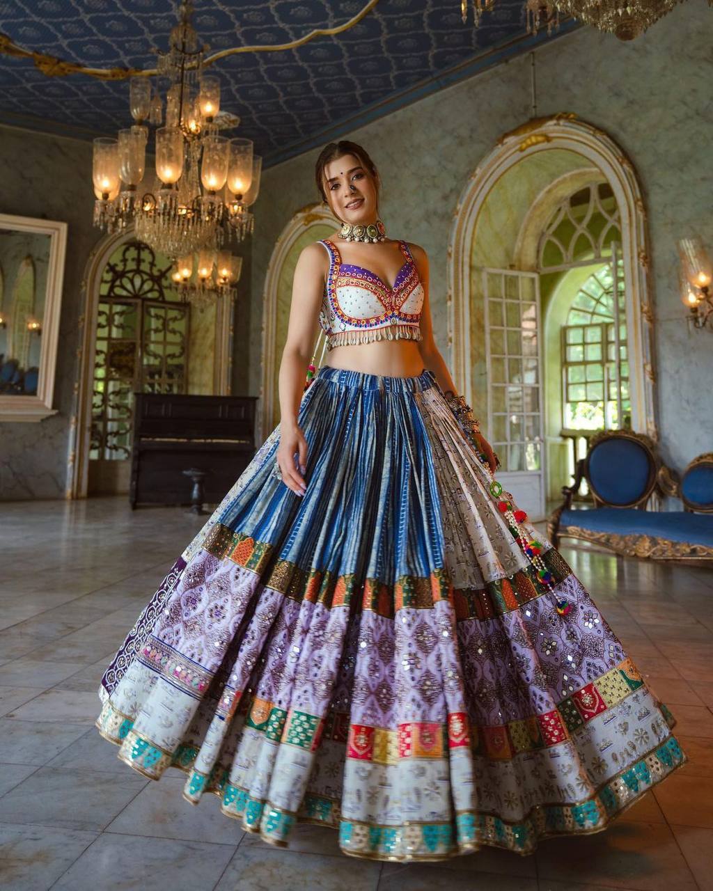 PRINTED LAHENGA CHOLI_LC744