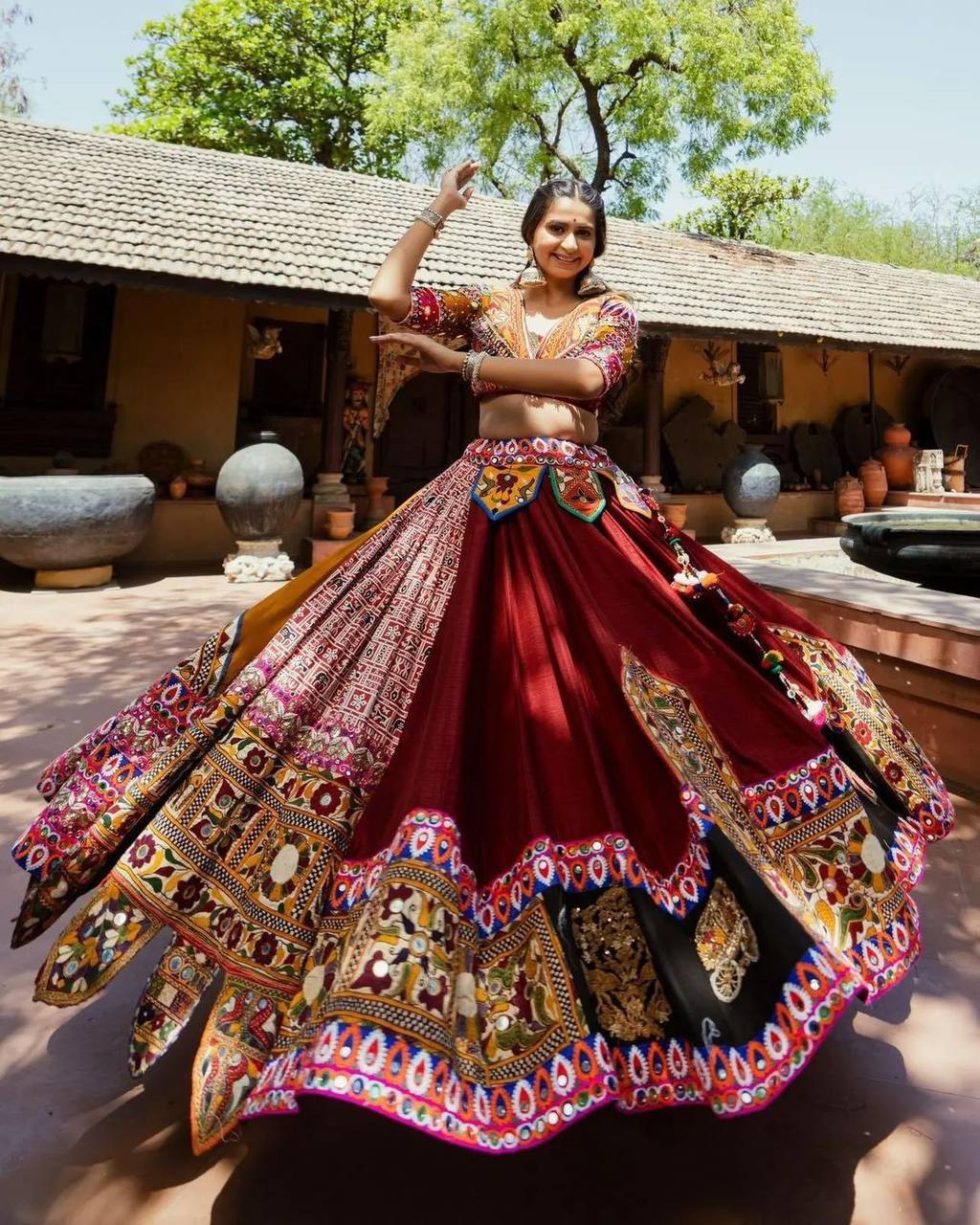 PRINTED LAHENGA CHOLI_LC750