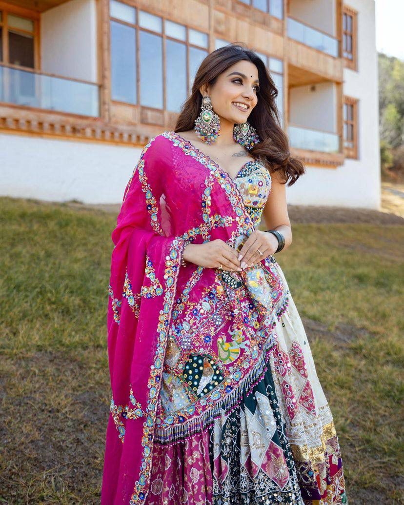 Multicolor Printed Muslin Cotton Lehenga Choli-ALC 046
