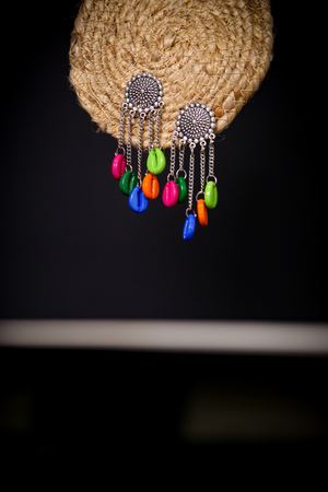Multicolor Beaded Statement Earrings – Handmade Fashion Jewellery
