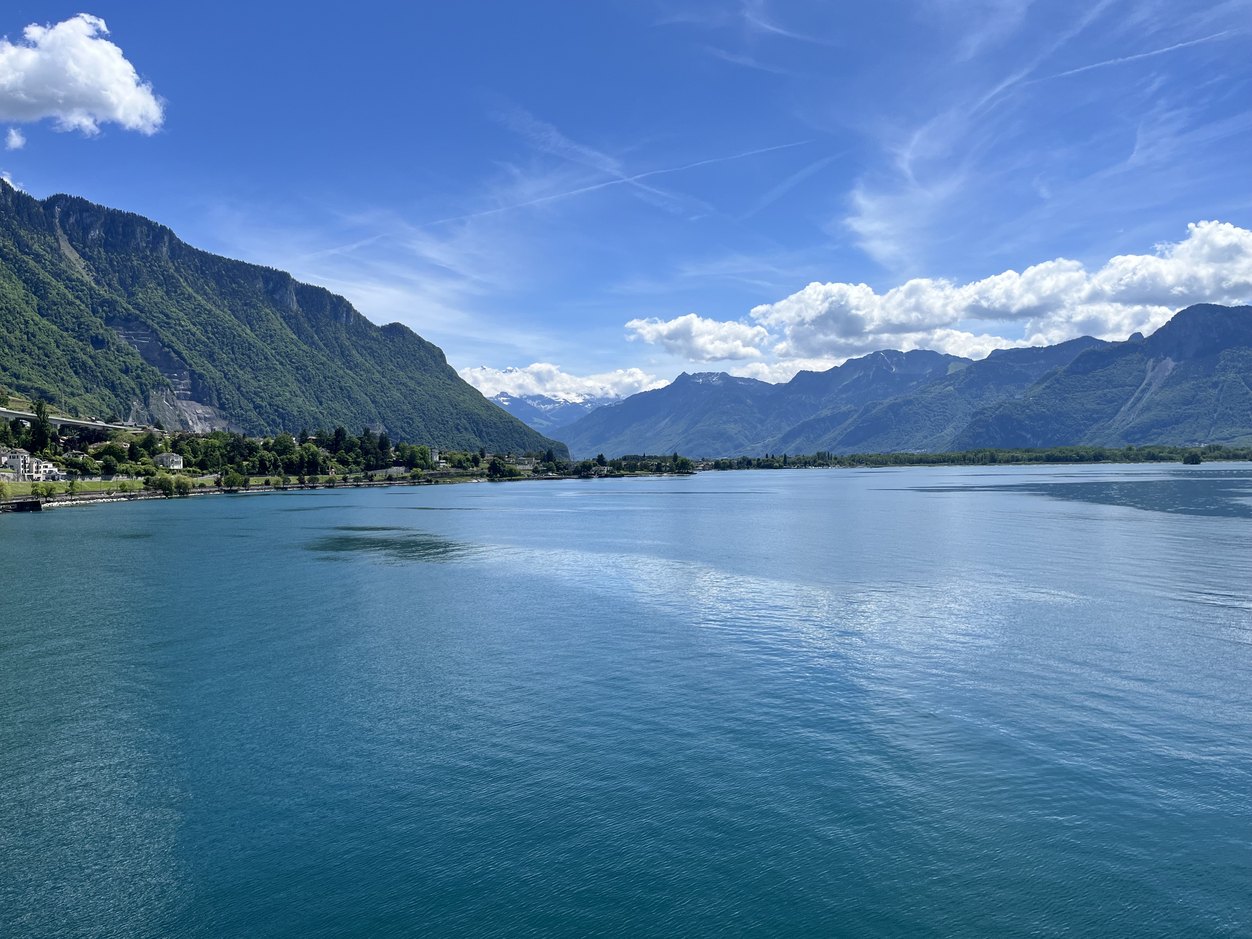 Lake Geneva with mountains in the background