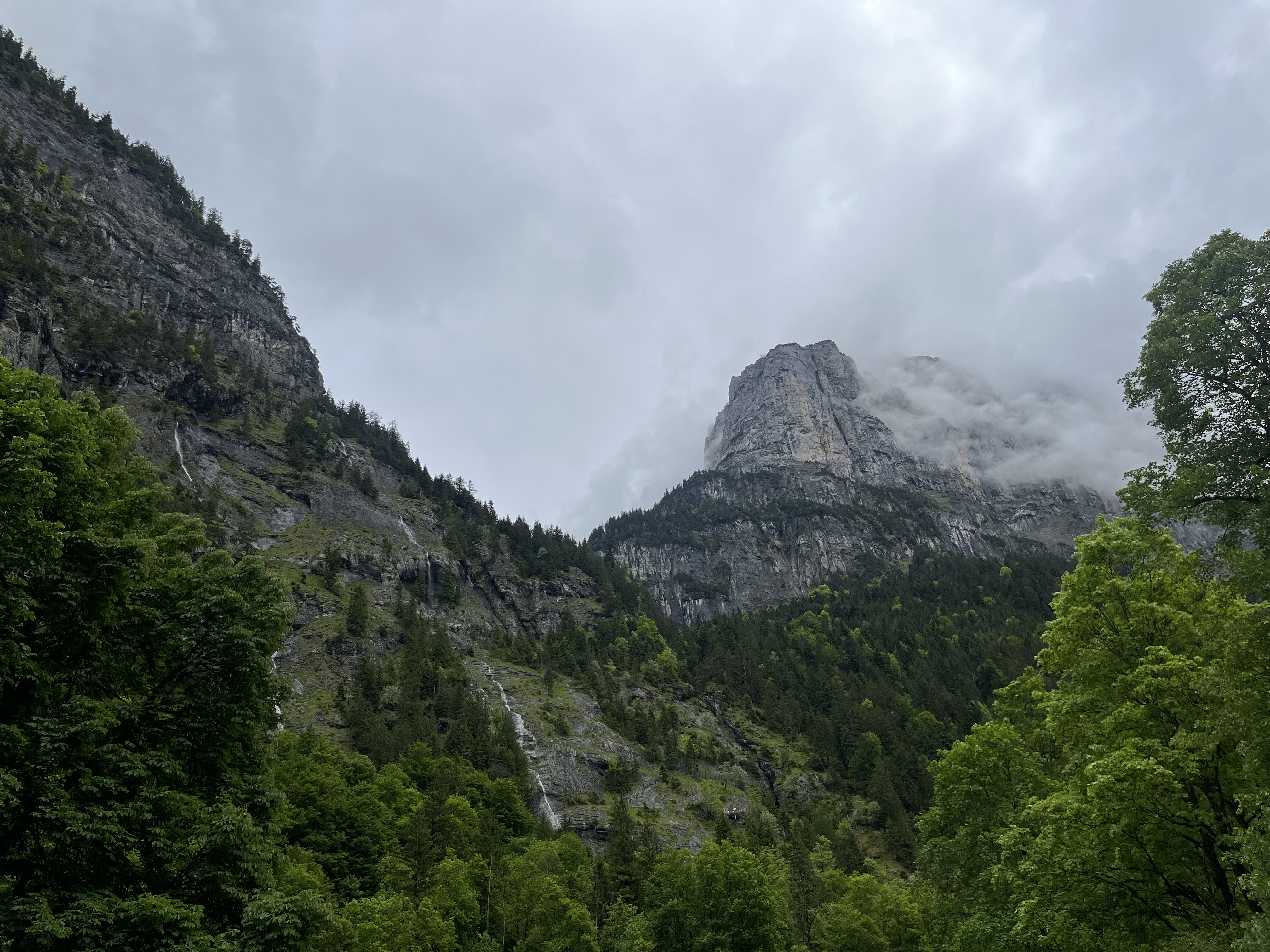 Clouds against the mountains of Lauterbrunnen