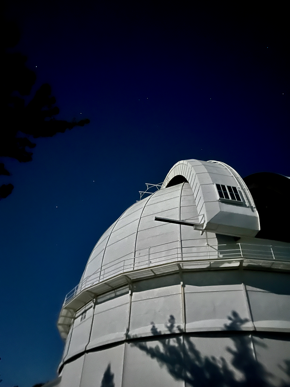 Looking up Mount Wilson observatory at night