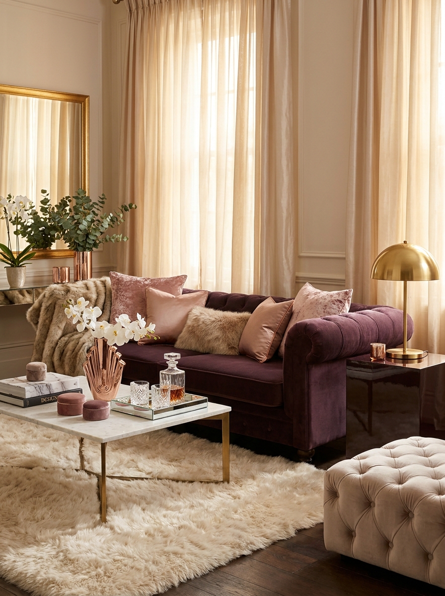 Plush Textures Layered Like a Movie Star's Dressing Room