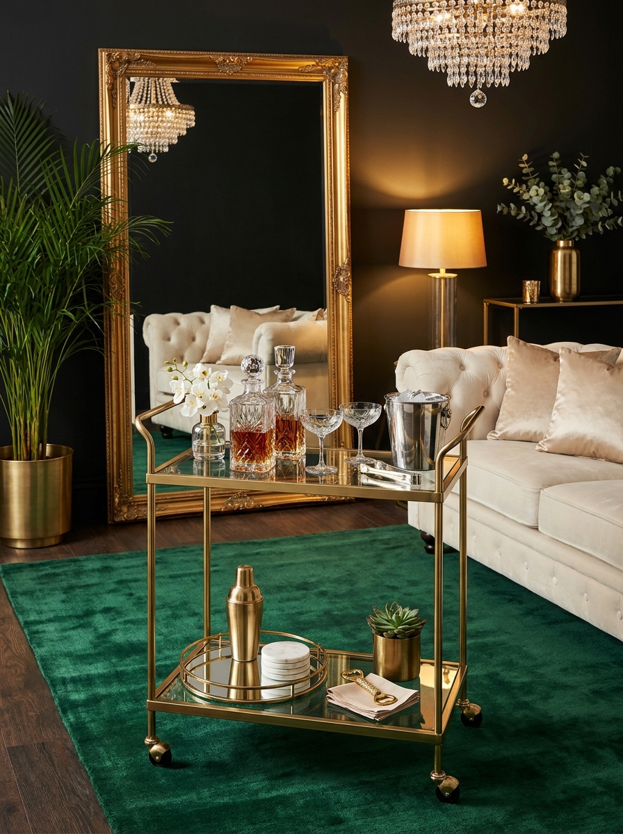 The Statement Bar Cart That Channels Gatsby Glamour