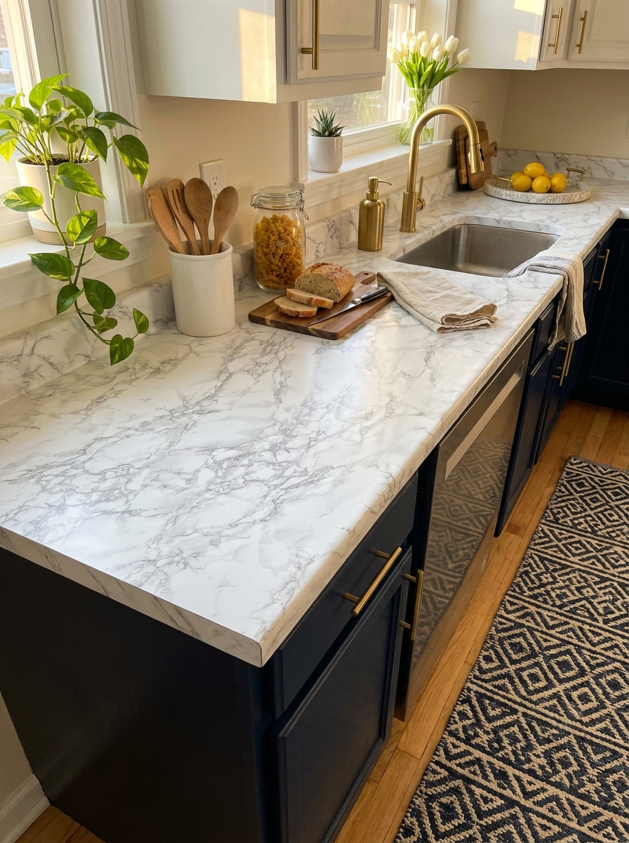 Refresh Your Countertops with Contact Paper or Paint