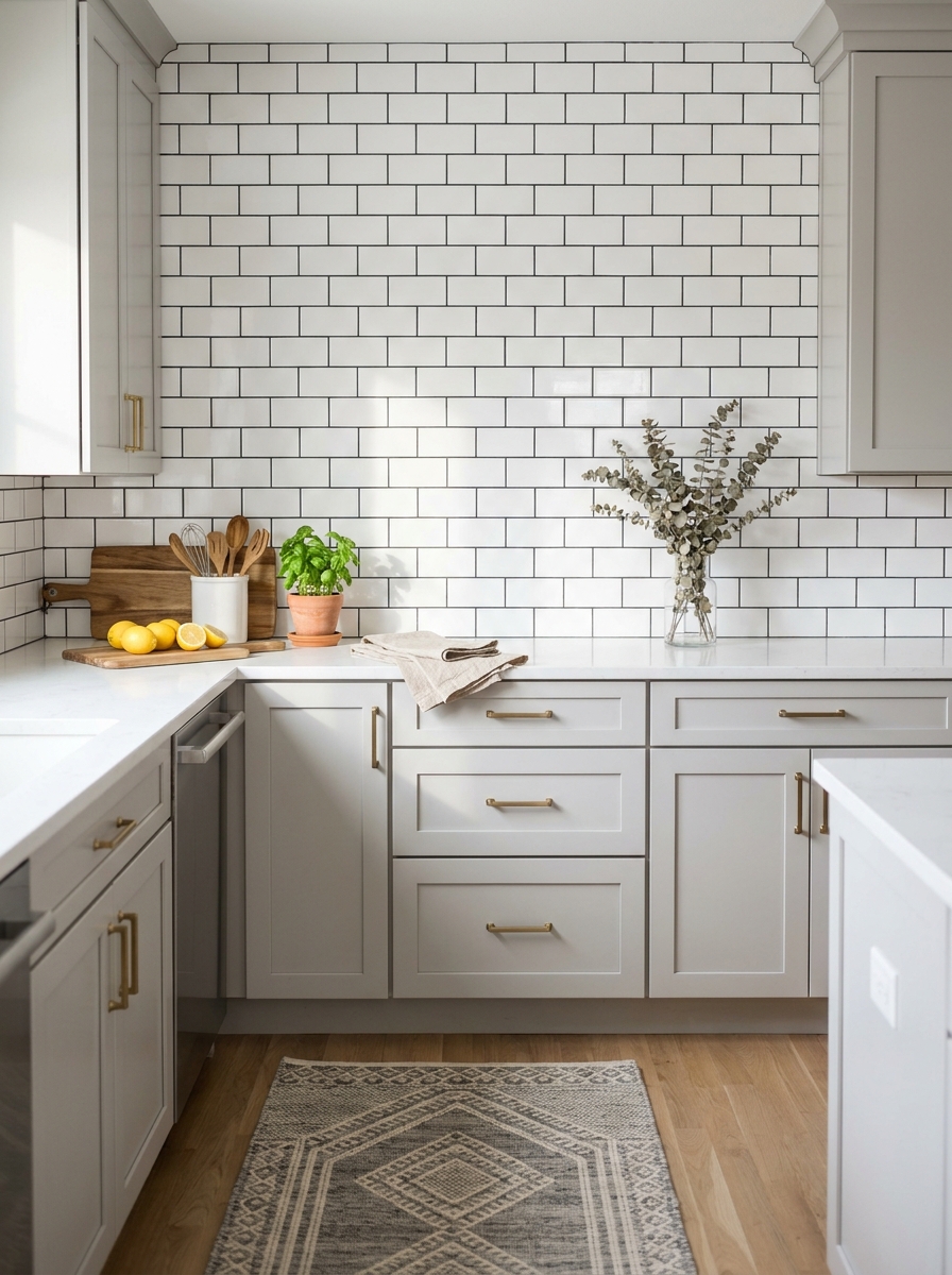 Classic Subway Tile with Dark Grout