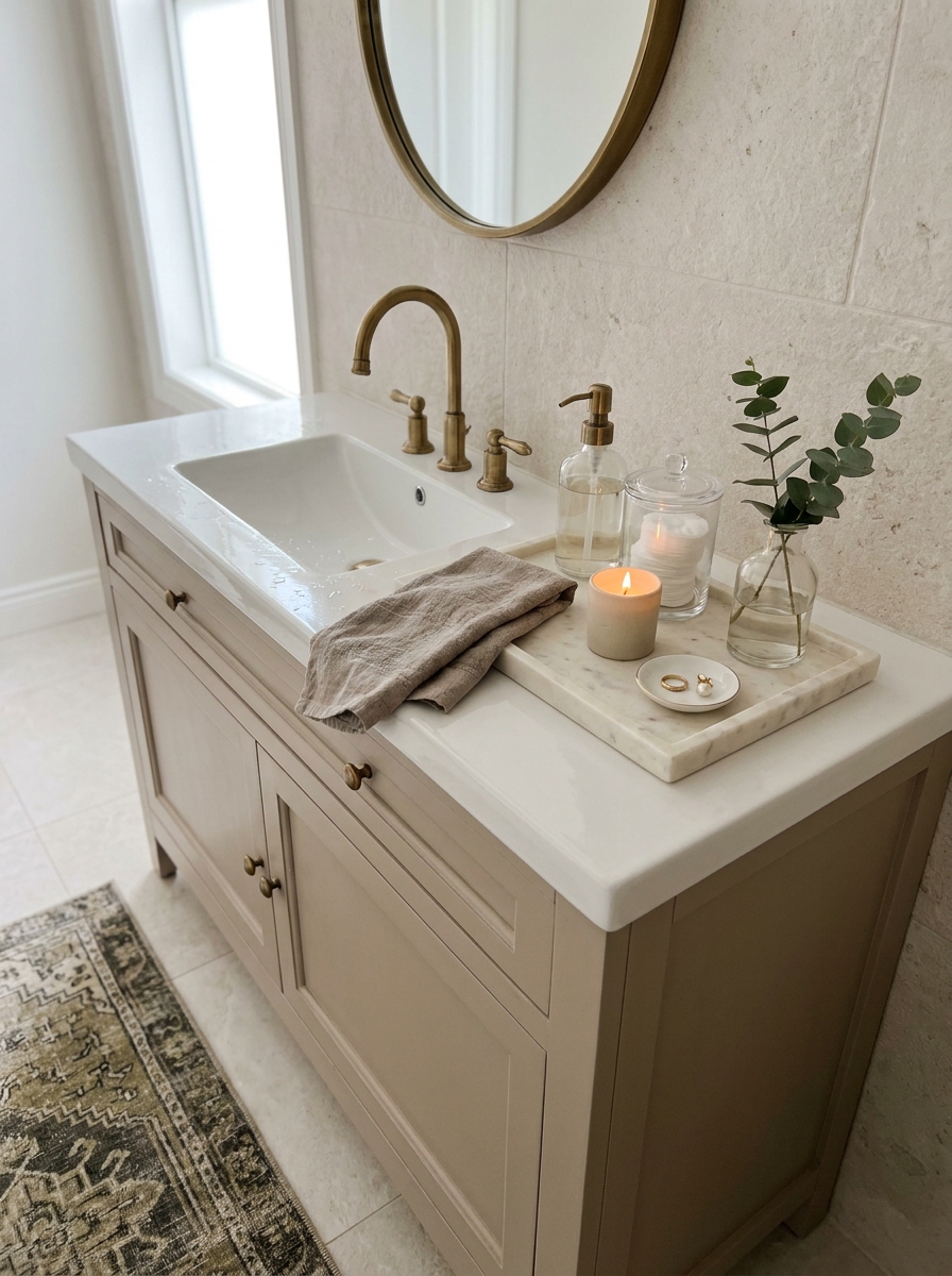 Style the Counter Like a Boutique Hotel, Not a Drugstore