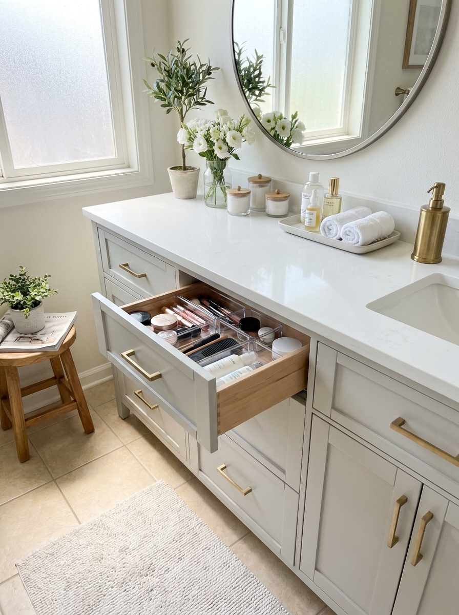 Build In Drawer Organizers So the Counter Can Stay Clear