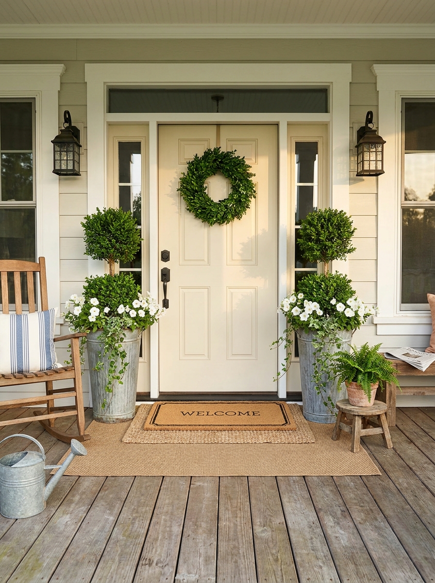 Frame the Door With Matching Tall Urns