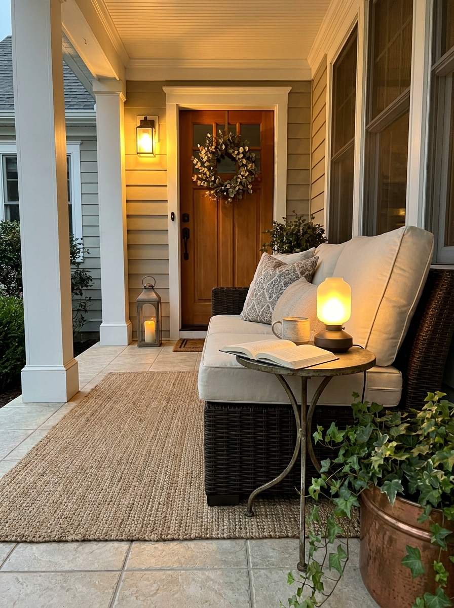 Create a Cozy Seating Corner With a Lit Side Table