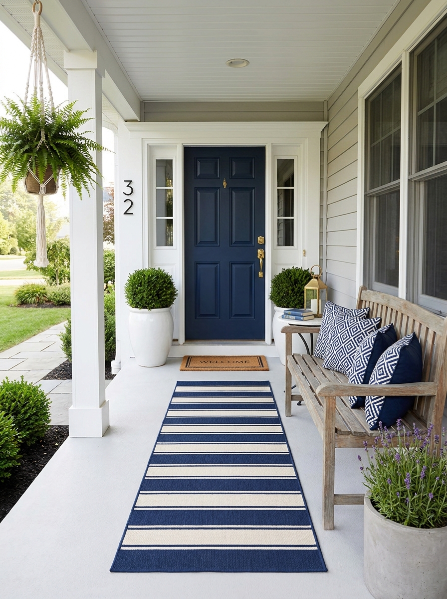 A Weathered Bench with Styled Cushions for Lived-In Luxury