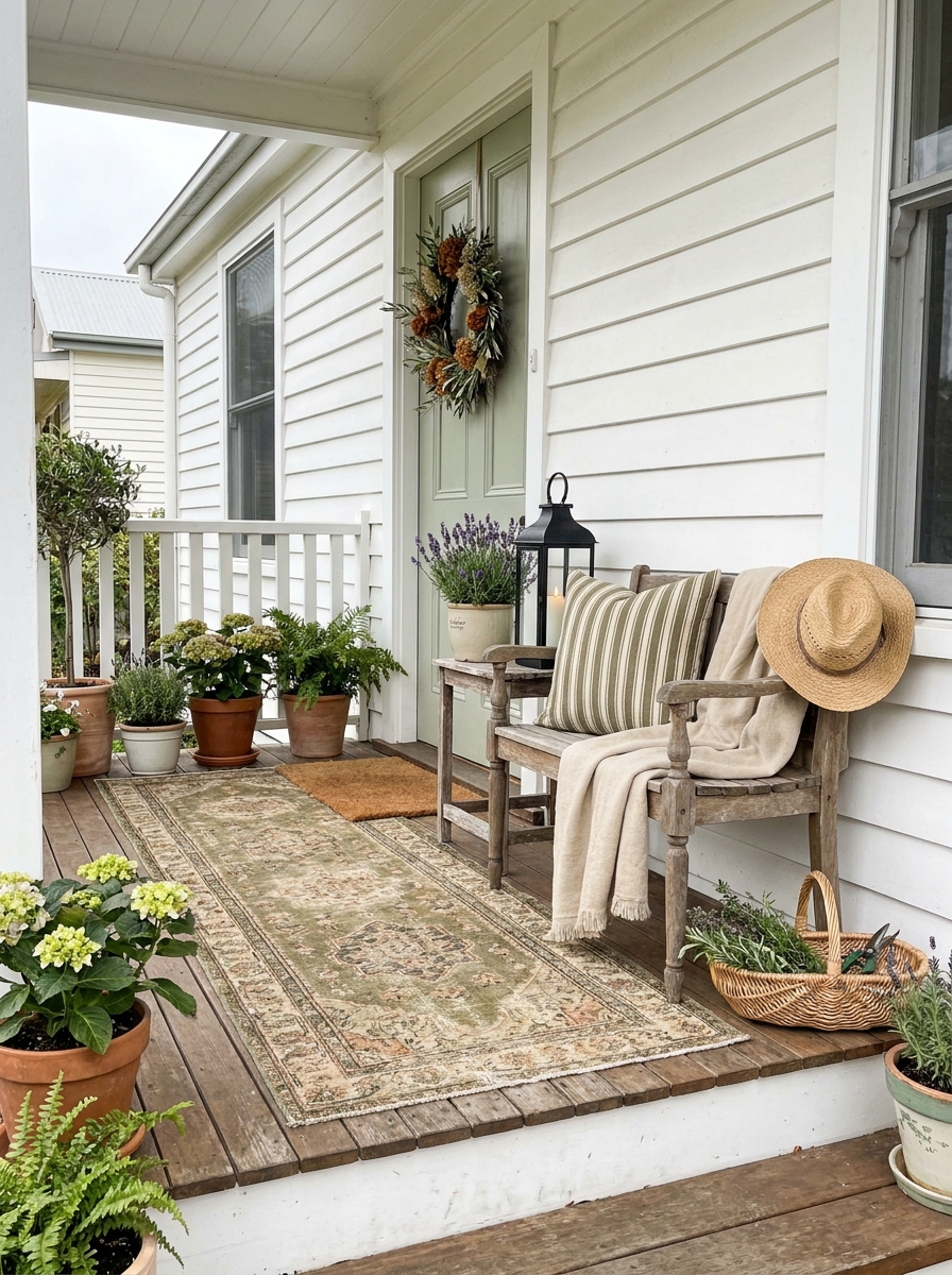 Bring in Soft Cottage Charm With a Faded Patterned Rug