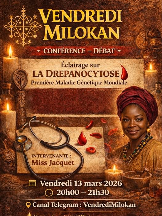 Flyer Vendredi Milokan — Éclairage sur la Drépanocytose — 13 mars 2026