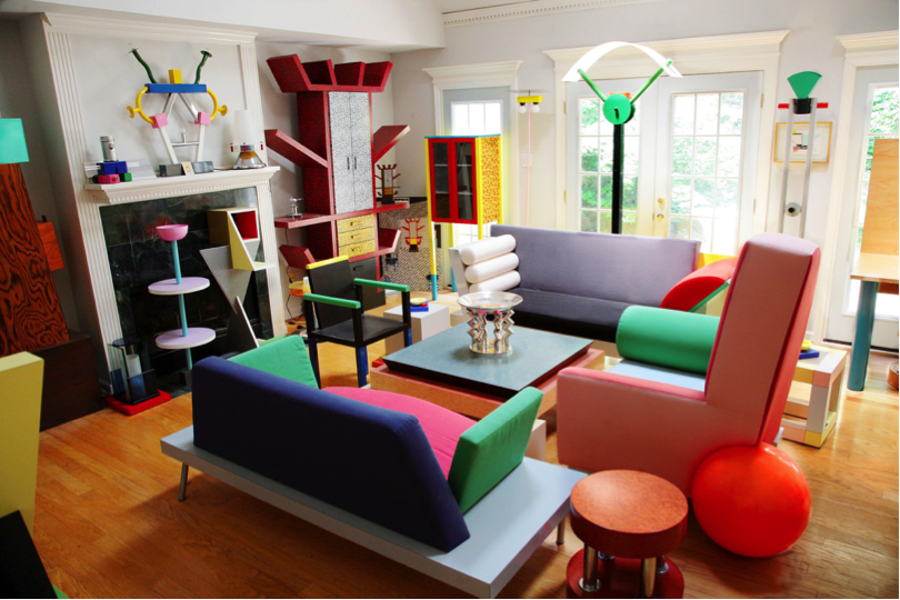 photo of a room with colorful furniture and decorations
