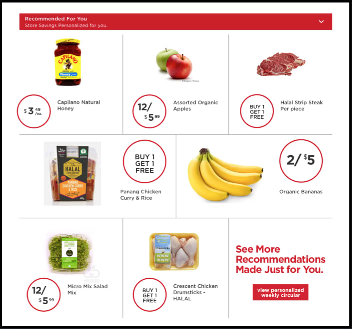 Screenshot of a circular.