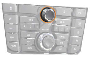 picture of a center fascia with the volume control highlighted
