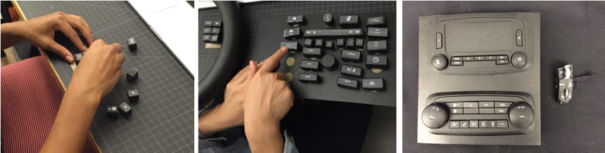 Series of phots showing the prototypes of the center fascia.