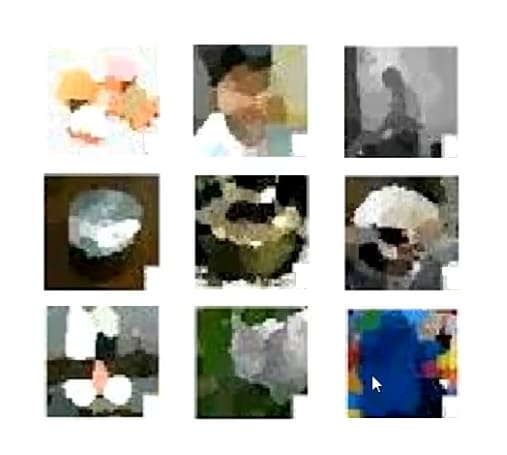 grid of blurred icons