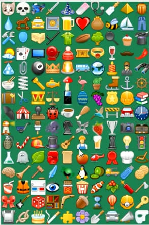 screenshot with various icons