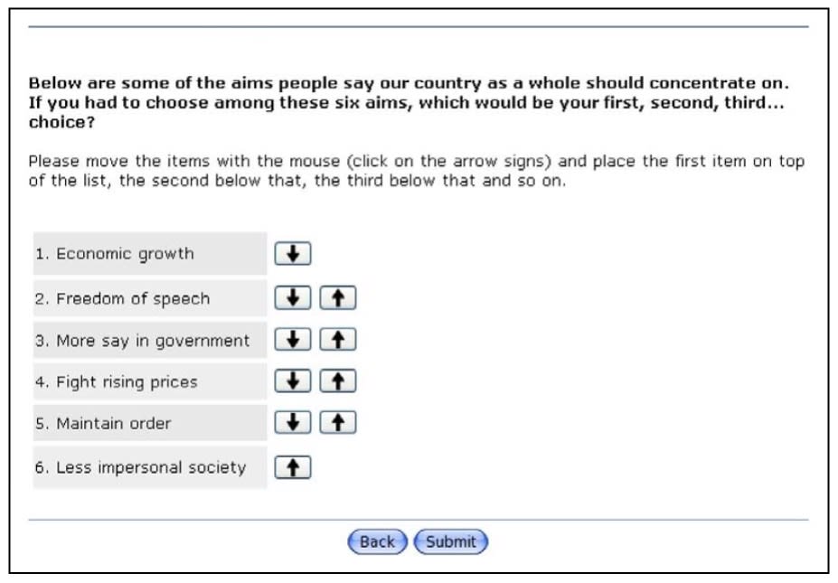 Screenshot of a drag-and-drop design using arrows