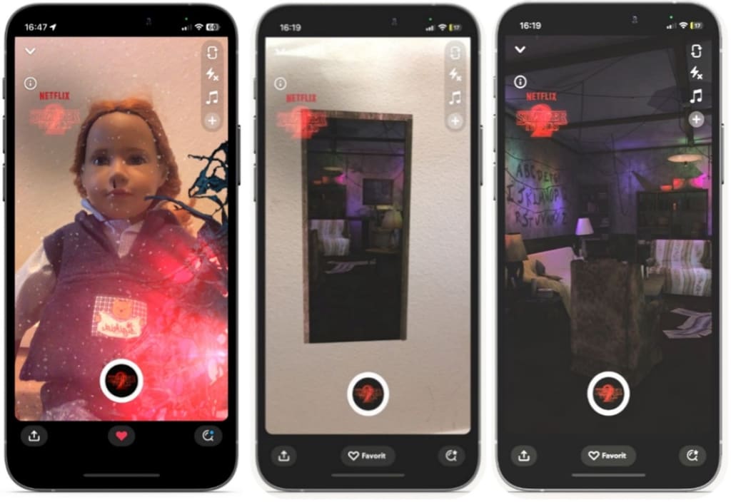 The Netflix AR lens “Stranger Things.”