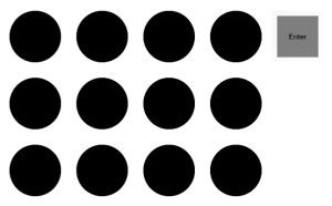 grid of black dots with an Enter button