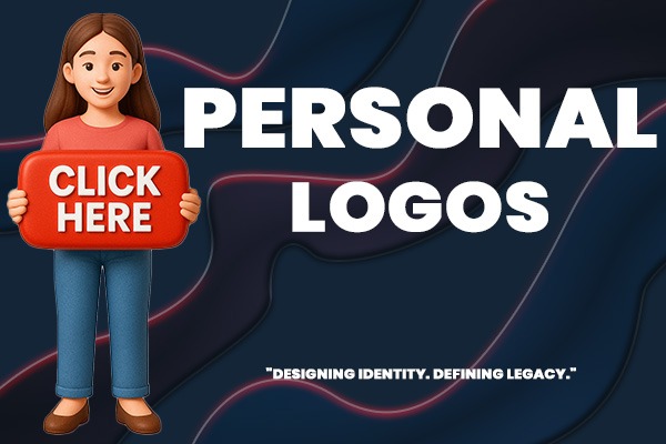 Playful personal brand logos with creative typography and colorful elements
