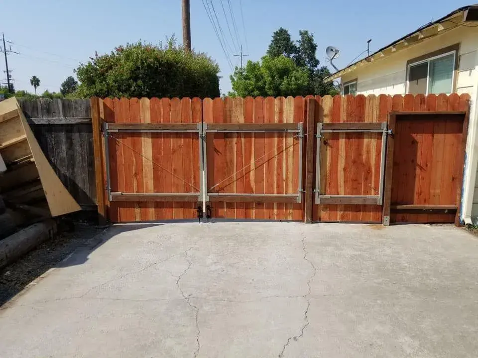 Custom wood driveway gate
